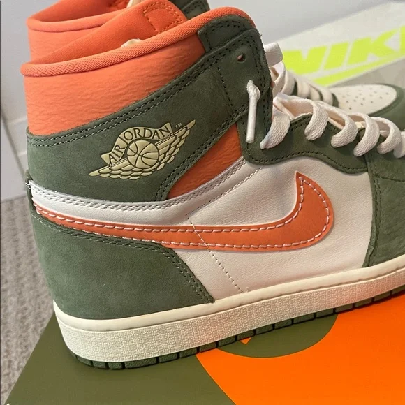 Jordan Air Jordan 1 Retro High OG Craft - Celadon and Orange - Picture 4 of 8
